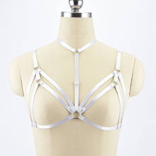 Women White Elastic Fetish Body Harness Adjustable Bondage Lingerie Handmade Cupless Strappy  Goth Crop Top Underwear 2024 - buy cheap