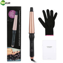 Professional Curling Iron 1.25 Inch Tourmaline Ceramic Hair  Wand Dual Voltage Anti-scalding Include Heat Resistant Glove 2024 - buy cheap