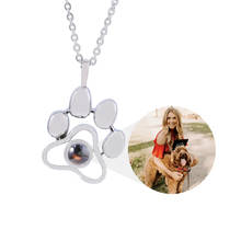 MIDY Custom Pet Photo Projection Necklaces Pendant Dog Cat Animal Picture Memory Jewelry Gift Dropshipping 2024 - buy cheap