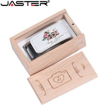 JASTER Custom Company Logo USB 2.0 Flash Pen Drive 128GB 64GB 32GB 4GB 8GB 16GB Pendrive Leather Usb+Box (1pcs Free Logo) 2024 - buy cheap