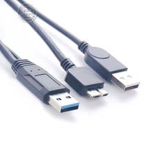 Бесплатная доставка 1 шт. двойной A к Micro B USB 3,0 Y КАБЕЛЬ Move жесткий диск кабель высокого качества 2024 - купить недорого