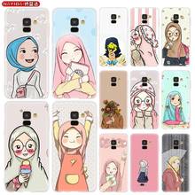 Phone Case For Samsung A8 A6 Plus 2018 2017 2016 A10 A30 A40 A50 A71 A70 A80 A90 A9 A7 A5 Star cute muslim girl cartoon 2024 - buy cheap