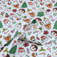 145CM Happy Christmas 100% Cotton Fabric for Kids Christmas Day Decoration Patchwork Handmade Cloth 2024 - buy cheap