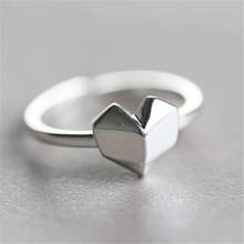 Простой и рисунком в виде птичек-оригами любовь Форма регулируемое кольцо серебро ювелирные изделия на безымянный палец Для женщин любителей подарки для подруг 2024 - купить недорого