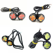 12v 23mm 5730 6 led eagle eye luz de circulação diurna drl lâmpada do motor carro amarelo âmbar branco vermelho azul dupla cor sinal estacionamento led 2024 - compre barato