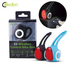 Meilan-luz trasera para bicicleta S3, campana COB antirrobo con alarma, linterna trasera inalámbrica inteligente para bicicleta, luces de seguridad para ciclismo con carga USB 2024 - compra barato