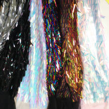 Tecido de lantejoulas bordado grande e longo, designer de tecido diy para festa de mulheres vestido de lantejoulas tecido para costura por jardim 90x125cm 2024 - compre barato