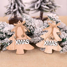 Decoração em forma de árvore de natal, ornamentos de madeira em formato de árvore de natal, faça você mesmo, decorações e presentes para crianças 2024 - compre barato
