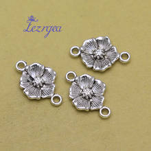 30pcs/lot--24x15mm,  flower cham,Antique silver plated flower connector charms,DIY supplies,Jewelry accessories 2024 - buy cheap