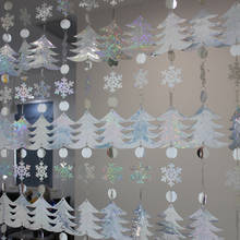 Árvore de natal floco de neve lantejoulas cortina gota ornamentos diy festival festa decoração suprimentos 2024 - compre barato