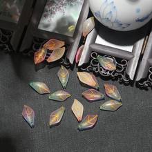 Cuentas de pétalos de flores checas de Murano, 10 Uds., 23x11mm, múltiples degradados, para pendientes DIY, fabricación de joyas hechas a mano 2024 - compra barato