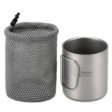 TOMSHOO-taza de titanio de doble pared para acampar al aire libre, taza de agua, café, té, oficina, Picnic, 220/350/450/600ml 2024 - compra barato
