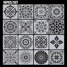 16pcs/set DIY craft mandala auxiliary layering stencil painting board drawing template embossing paper template scrapbooking 2024 - buy cheap