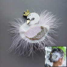 1 шт. новые трехмерные белые лебеди детские заколки принцессы заколки для волос Детские головные уборы аксессуары для волос для девочек 2024 - купить недорого