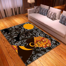Soft Flannel Home Decor Big Floor Mat Sexy African woman Head portrait 3D Printed Carpets For Living Room Bedroom Large Area Rug 2024 - buy cheap
