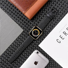 Pulseira de couro genuíno de fibra de carbono, pulseira de substituição para apple watch series 6 se 5 4 e iwatch 38mm 42mm 40/44mm 2024 - compre barato