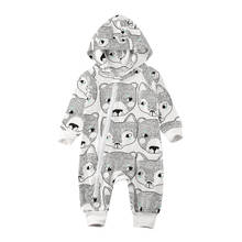 Baby Romper 2019 Newborn Baby Girl Boy Cute Cartoon  Printed Clothes Hoodie zipper Romper Jumpsuit Outfits 2024 - buy cheap