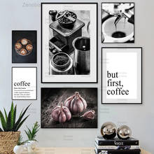 Coffee Grains Spices Kitchen Canvas Painting Cuadros Scandinavian Modular Posters and Prints Wall Art Picture Living Room Decor 2024 - buy cheap