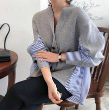 New 2020 Autumn Women's Pregnancy Sweater Patchwork Knit Cardigan Pregnant Women Casual Single Breasted Loose Top 2024 - buy cheap