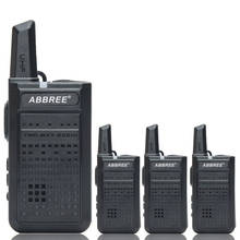 ABBREE-Mini walkie-talkie AR-A2, estación de Radio ultrafina VOX, carga USB, Radio bidireccional portátil, 4 Uds. 2024 - compra barato