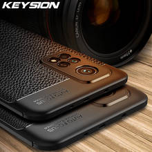 KEYSION Shockproof Case for Xiaomi Mi 10T 10T Pro 5G leather texture soft silicone Phone Back Cover for Xiaomi Mi 10T Lite 2024 - buy cheap