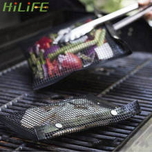 HILIFE Mesh Grilling Bag  BBQ Bake Bag Easy to Clean  Kitchen Tools Reusable  Outdoor BBQ Picnic Tool Non-Stick 2024 - buy cheap