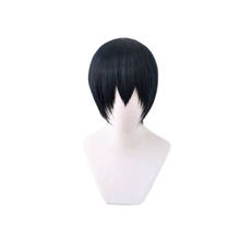 Haikyuu!! Kageyama Tobio Black Blue Short Wig Cosplay Costume Heat Resistant Synthetic Hair Haikiyu Karasuno Wigs 2024 - buy cheap