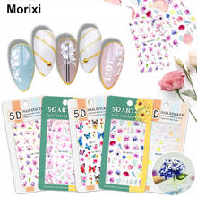 Morixi 5D nail art sticker manicure decals Slide Nail Art Accessories flower lace birds butterfly carving nail strips WG081 2024 - buy cheap