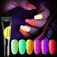 Esmalte de uñas en Gel fluorescente, neón luminoso que brilla en la oscuridad, larga duración, barniz UV LED, efecto colorido # R 2024 - compra barato