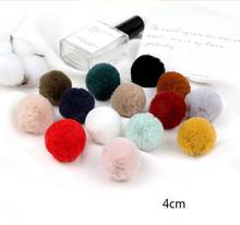 10 peças 40mm imitação de coelho fofo macio pompons bola de pompoms brincos artesanais decoração de casamento artesanato faça você mesmo acessórios de costura 2024 - compre barato