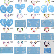 1PC Eye Body DIY Design Halloween Christmas Party Soft Face Paint Stencil Reusable Template Tattoo Painting Makeup Tools 21Style 2024 - buy cheap