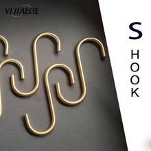 Sturdy S-shaped hook kitchen cup metal hooks bathroom towel clothes hook solid brass 5 pcs 2024 - buy cheap