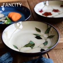 FANCITY Creative hand-painted kiln glazed ceramic tableware salad plate deep dish soup dish fruit dish dumpling dish underglaze 2024 - buy cheap