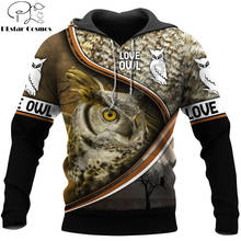Animal Beautiful Owl 3D All Over Printed Autumn Men Hoodies Unisex Casual Pullover Zip Hoodie Streetwear sudadera hombre DW0504 2024 - buy cheap