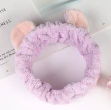Women Girls Cute Coral Fleece Cat Ears Elastic Headbands Soft Comfortable Wash Face Bath Hairbands Photo Prop Hair Accessories 2024 - buy cheap