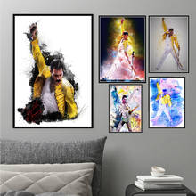 Freddie Mercury-póster de la banda de Rock de Queen, Legendary Pop Star, impresiones e impresiones, pintura, imágenes artísticas de pared para decoración del hogar y sala de estar 2024 - compra barato