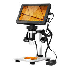 Microscopio de 7 pulgadas, microscopio Digital LCD de 1080P con control remoto por cable, microscopio de mano de aumento de 1200X con grabadora de vídeo 2024 - compra barato