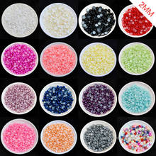 1000/10000p 2mm half Round flat back pearls Scrapbook Nail Art DIY beads Rhinestones Embellishments Card Making craft multicolor 2024 - buy cheap