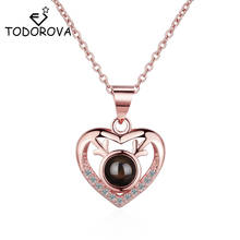 Todorova, 100 языков, я люблю тебя, Проецирование, ювелирное изделие, женское сердце, подвеска, ожерелье, ключица, цепочка, ожерелье, подарок на день Святого Валентина 2024 - купить недорого