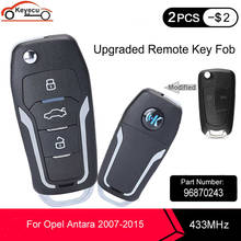 Keyecu Upgraded Flip Remote Car Key Fob 2/ 3 Button Optional 433MHz ID46 Chip for Opel Antara 2007-2015 HU46 Blade PN: 96870243 2024 - buy cheap