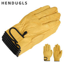 HENDUGLS-guantes de trabajo de cuero para hombre, de oveja suave, gruesa, cómoda, Industrial, de seguridad, 5 uds., envío gratis, 527MY 2024 - compra barato