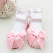 Sanluschap meias curtas de algodão para bebês, meias de princesa infantil para meninas recém-nascidas 2024 - compre barato