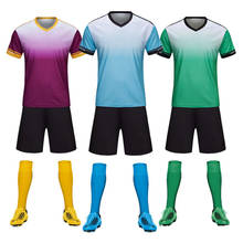 Conjunto de camisa de futebol masculina, uniforme de treinamento de futebol, roupa estampada para time adulto, 2020 2024 - compre barato