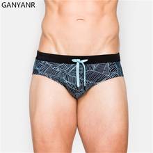 Ganyanr roupa de banho masculina, calção de banho para homens gays, maiô sexy de sunga, biquíni com bolsa para pênis, piscina, baixo cintura, praia 2024 - compre barato