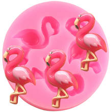 Moldes de silicone flamingo para decoração de bolos, molde diy de silicone para festas de bebê molde de argila polímero para doces, decoração de bolo de chocolate, cupcake, topper 2024 - compre barato