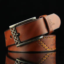 Threaded fashion men's pin buckle belt Student cowboy versatile antique casual belt 2024 - buy cheap