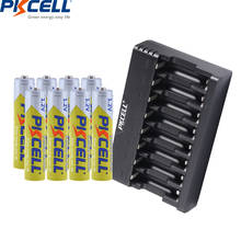 PKCELL-pilas recargables de 1,2 V, pilas AAA de 1000mah, con cargador de batería, 1-8 ranuras, cargador NIMH/NICD AAA/AA, 8 Uds. 2024 - compra barato