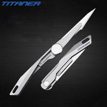Titaner mini liga de titânio faca dobrável portátil chaveiro unpacking utilitário faca edc emergência médica 2024 - compre barato