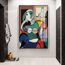 1 peça de arte famosa de picasso abstrato mulher retrato hd impresso em tela pinturas para sala de estar pôsteres de arte 2024 - compre barato