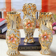Europe Gold Plated Frost Porcelain Vase Vintage Advanced Ceramic Flower Pot for Room Study Hallway Wedding Home Office Decor 2024 - buy cheap